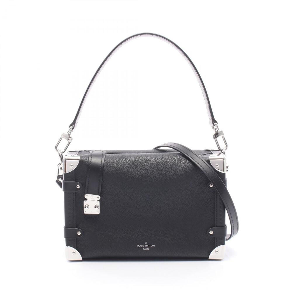 Louis Vuitton Side Trunk Handbag Leather Black
